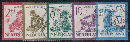 NETHERLANDS - 1950 CHILD WELFARE, SET OF 5 SINGLES, FINE USED - CV:R310!!!!!