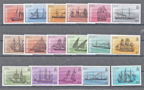 BERMUDA-SUPERB U.M. DEFINTIVE SET OF 17- SHIPWRECKS TO 8 DOLLARS-