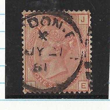 QUEEN VIC-1 SHILLING ORANGE BROWN-USED-C/V R1500-FAIR CANCEL