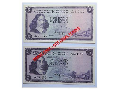 TW de Jongh 3rd issue R5 Unc F271. 1 note left