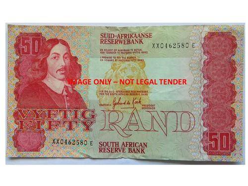 G de Kock R50 3rd issue replacement F+. XX 0462580 as per scan.