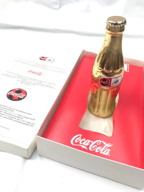 Coca Cola Colectors French World Cup Gold Bottle 1998