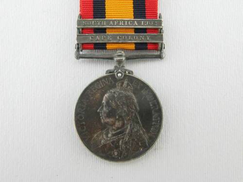 QSA Medal with clasps CC,SA02 : PTE A. MACARTNEY, CP Dist 1