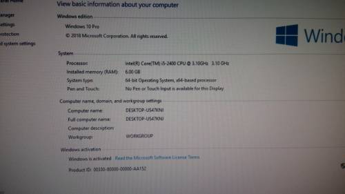 INTEL CORE i5 3.1GHz PC 6GB RAM 500GB SATA