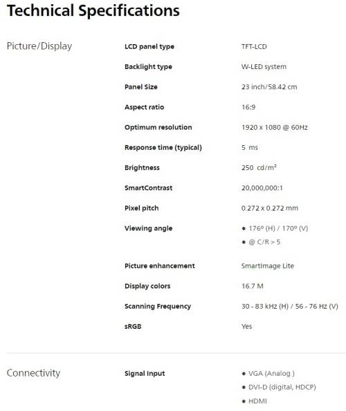 ! PHILIPS 23` inch 234EL LED MONITOR!!