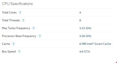 !! INTEL i7-950 CPU - 4CORES, 8THREADS !!