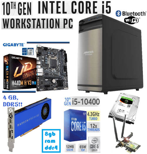 !! INTEL CORE i5 10TH gen + 4GB GPU GAMING/WORKSTATON PC !!