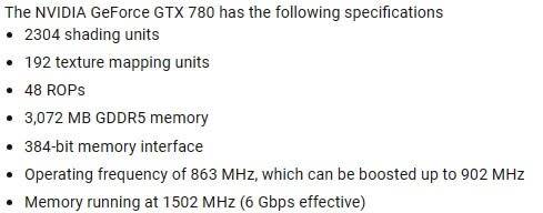 !! NVIDIA GEFORCE GTX 780 | 3GB DDR5 GPU - WORKS: Read Description !!