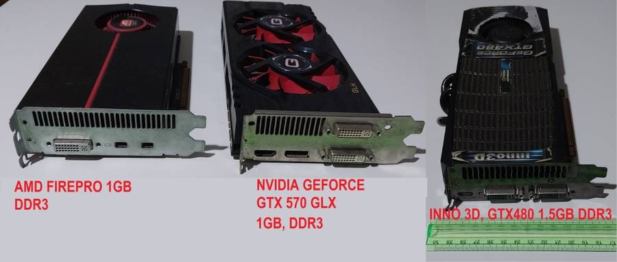 !! LOT OF (X3) GPUs - PARTS OR REPAIR !!
