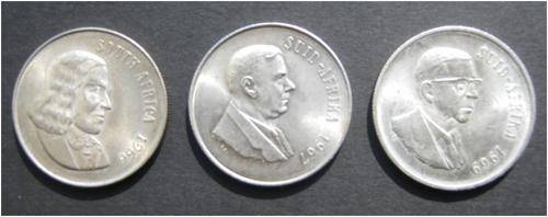 ### 1966/67/69 - RSA R1 - CIRCULATED - 80% SILVER (12gr ASW) - BEST WAY TO HOLD BULLION SILVER ###