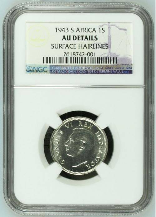 *** 1943 - UNION 1 SHILLING - NGC GRADED AU DETAILS  ***