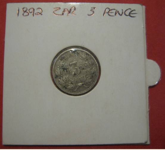 ***1892 ZAR 3 PENCE - CIRCULATED ***