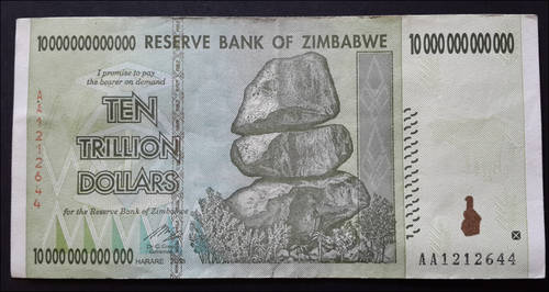 ***  ZIMBABWE TEN TRILLION DOLLARS - AA1212644***