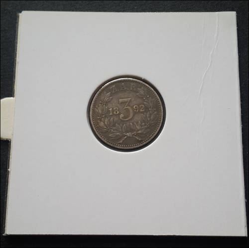 ***  1892 - ZAR 3 PENCE ***