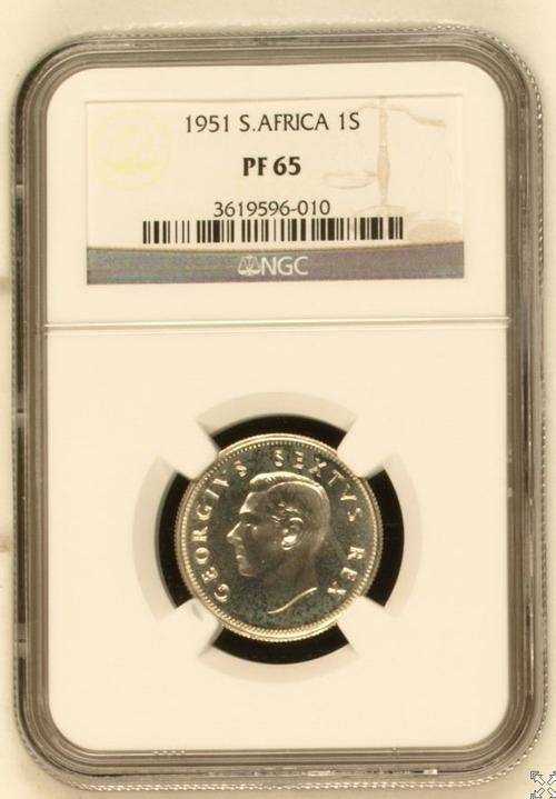 *** 1951 - UNION OF SA 1 SHILLING - NGC GRADED PF65  ***