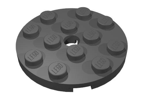 Black Round Plate 4 x 4 - Lego Building Accessory