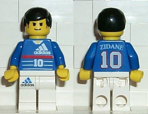 ZINEDINE ZIDANE [10] - LEGO Football Minifigure (Rare) 1998 World Cup