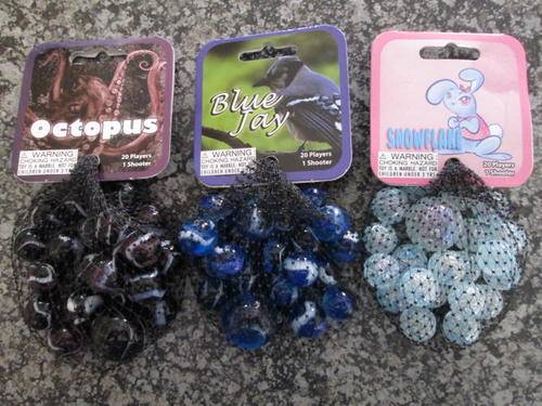 Themed Marbles - Octopus / Blue Jay / Snowflake  (60 Players + 3 Shooters)