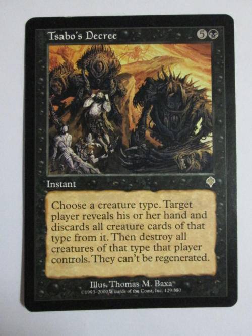 Tsabo's Decree - (Rare Instant Card) Invasion - Magic The Gathering