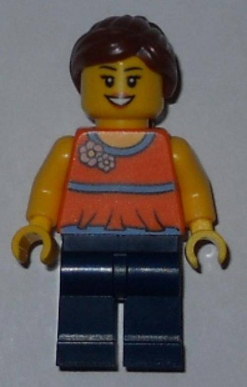 Town Female 185 (Orange Halter Top) - Lego City Minifigure