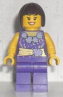Town Female 53 (Dark Purple Blouse with Gold Sash) - Lego City Minifigure