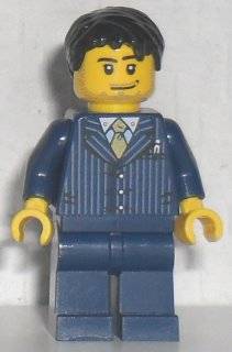 Business Man (Pinstriped Jacket and Gold Tie) - Lego City Minifigure
