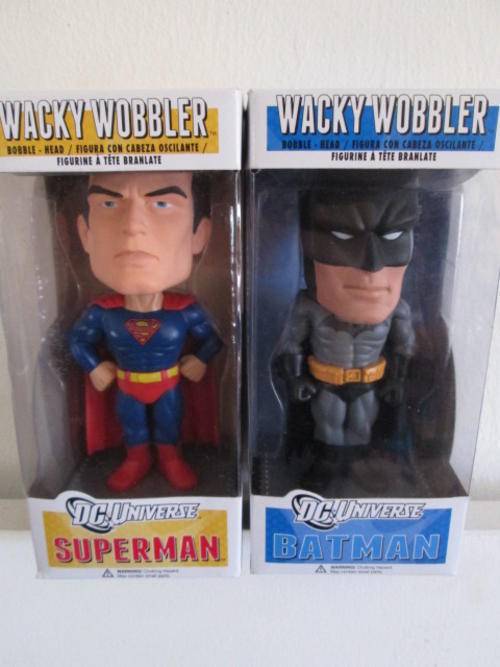 Batman and Superman (DC Universe) Wacky Wobbler Set