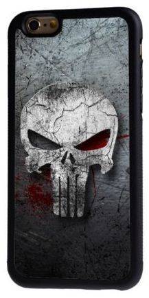 iPhone Black Rubber Cover (Punisher Skull 1) - For iPhone 5/6/6+/7/7+