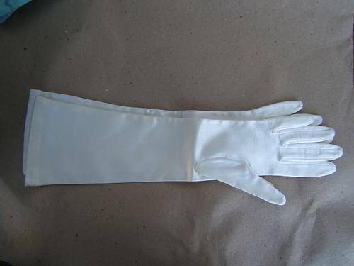 Pair Of White Satin Gloves