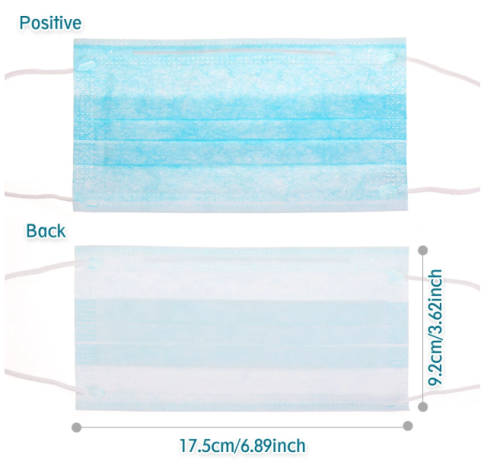 50Pcs Disposable Mouth Face Masks Face 3-layer Respirator Mask Dust-Proof Personal Protection