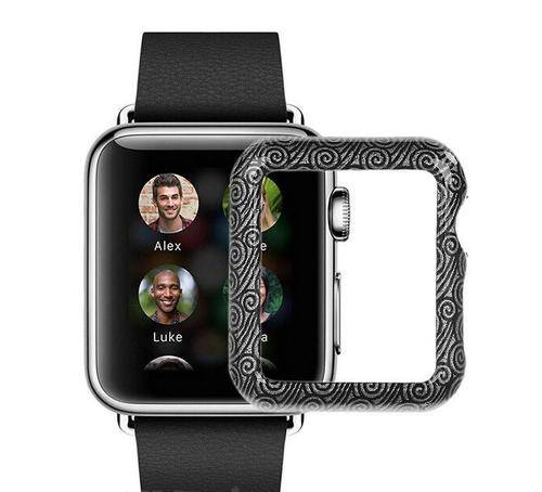 Protective Patterned Watch Case for APPLE Watch 42mm - Black + Silver