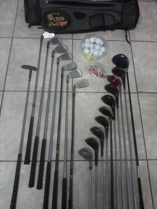 Golf Bag, Clubs, Irons, Balls @ Tee's - Sold as one lot (See description)