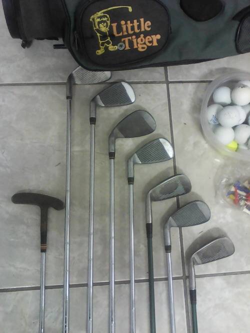 Golf Bag, Clubs, Irons, Balls @ Tee's - Sold as one lot (See description)