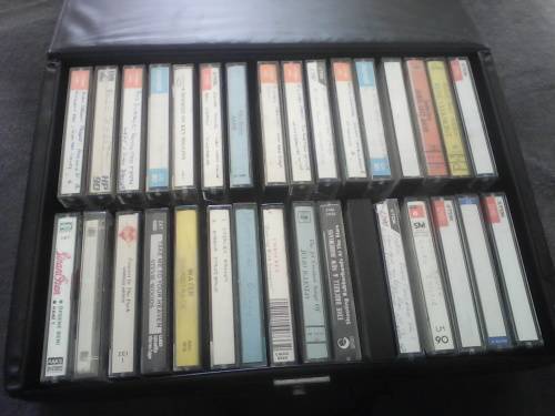 32 Assorted Tapes + Carry Case (Sold as one Lot)