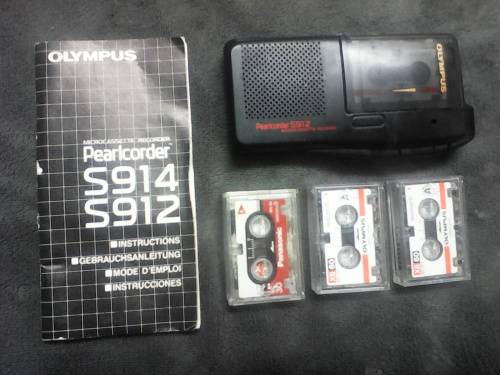 Retro Olympus Pearlcorder S912 Microcassette Recorder (Working)