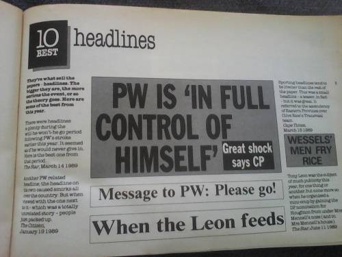 South Africa's 10 Best 1989 (Softcover) Jennifer Crwys - Williams