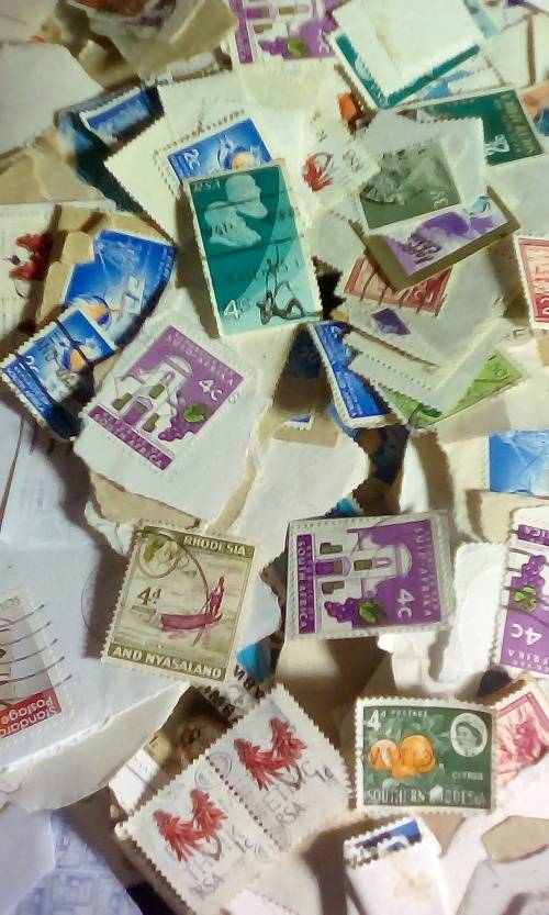 200 + Stamps in Box - Southern Rhodesia / RSA / British - See Description