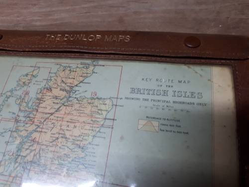 The Dunlop Maps British Isles Circa Approx 1930`s Complete In Original Leather Display Pouch
