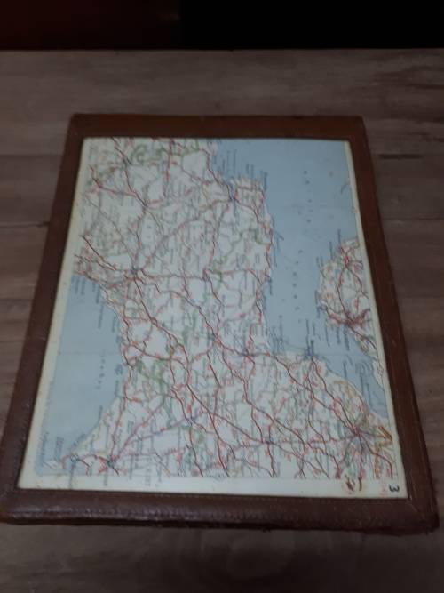 The Dunlop Maps British Isles Circa Approx 1930`s Complete In Original Leather Display Pouch