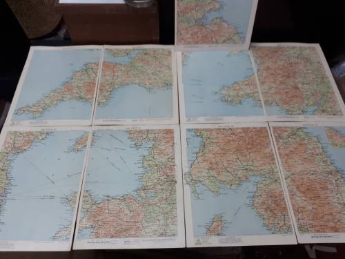 The Dunlop Maps British Isles Circa Approx 1930`s Complete In Original Leather Display Pouch