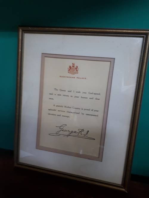 Framed Letter : First World War 1914 - 1918 From King George V