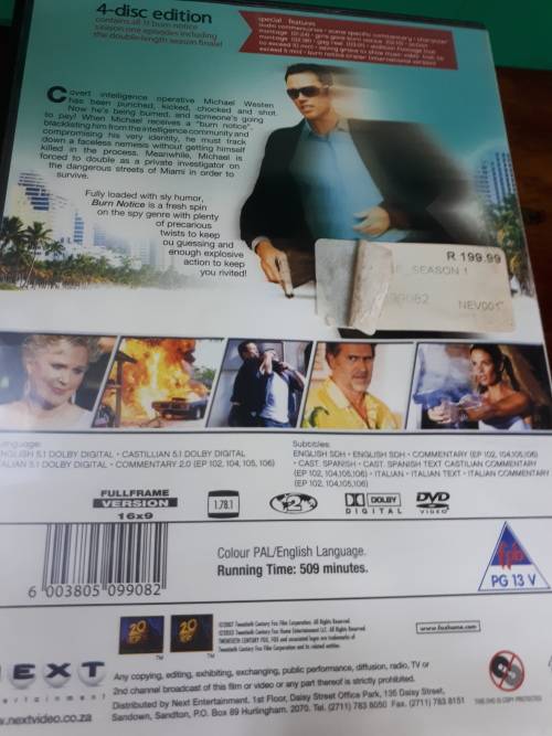 Burn Notice Season 1 (4 disc DVD Boxset)