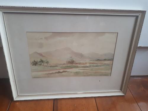 J.S. Metcalfe Watercolor `Scene In Front Of Thornhill Hotel 1929`