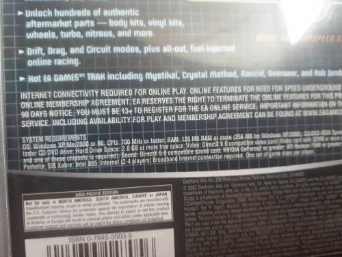 Need For Speed Underground PC Boxset