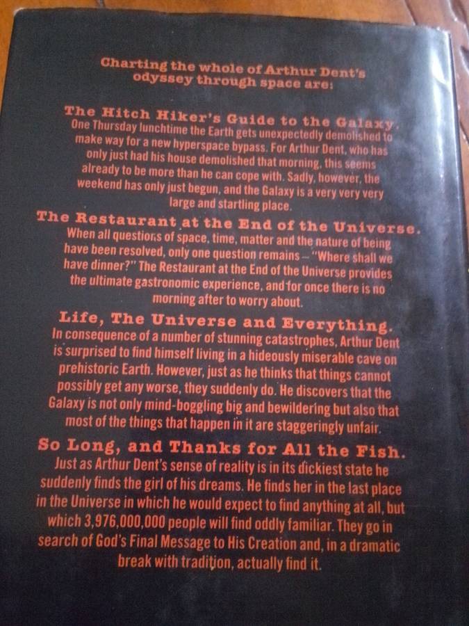 1986 1st Edition `The Hitch Hikers Guide To the Galaxy` Trilogy in four parts Hardcover