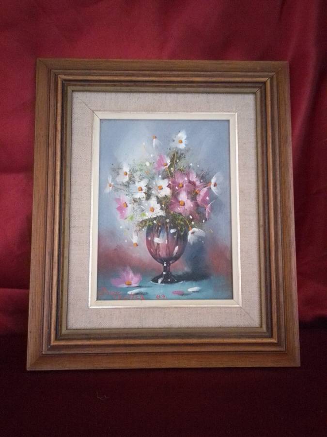 Popular 20th Century SA Artist Dirk Venter Oil on Board `Still life flowers` Signed & Dated 89