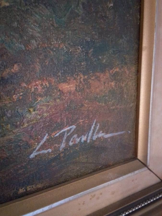 Renowned 20th-C SA Artist L. Parker Oil on Board `Rural Farm` Signed