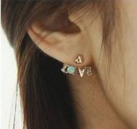 GOLD PLATED BOHEMIAN LOVE STUDS