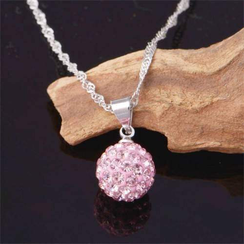 ***ELEGANT***  SMALL PINK BALL PENDANT NECKLACE