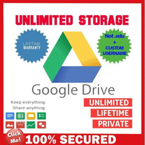 90% OFF  Google Drive Unlimited Storage with Personal Gmail for Unlimited Time 100